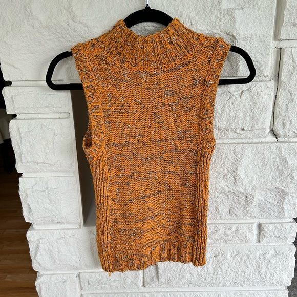 by Anthropologie Sleeveless Crochet Knit Sweater Mockneck Tank Top - Picture 10 of 14